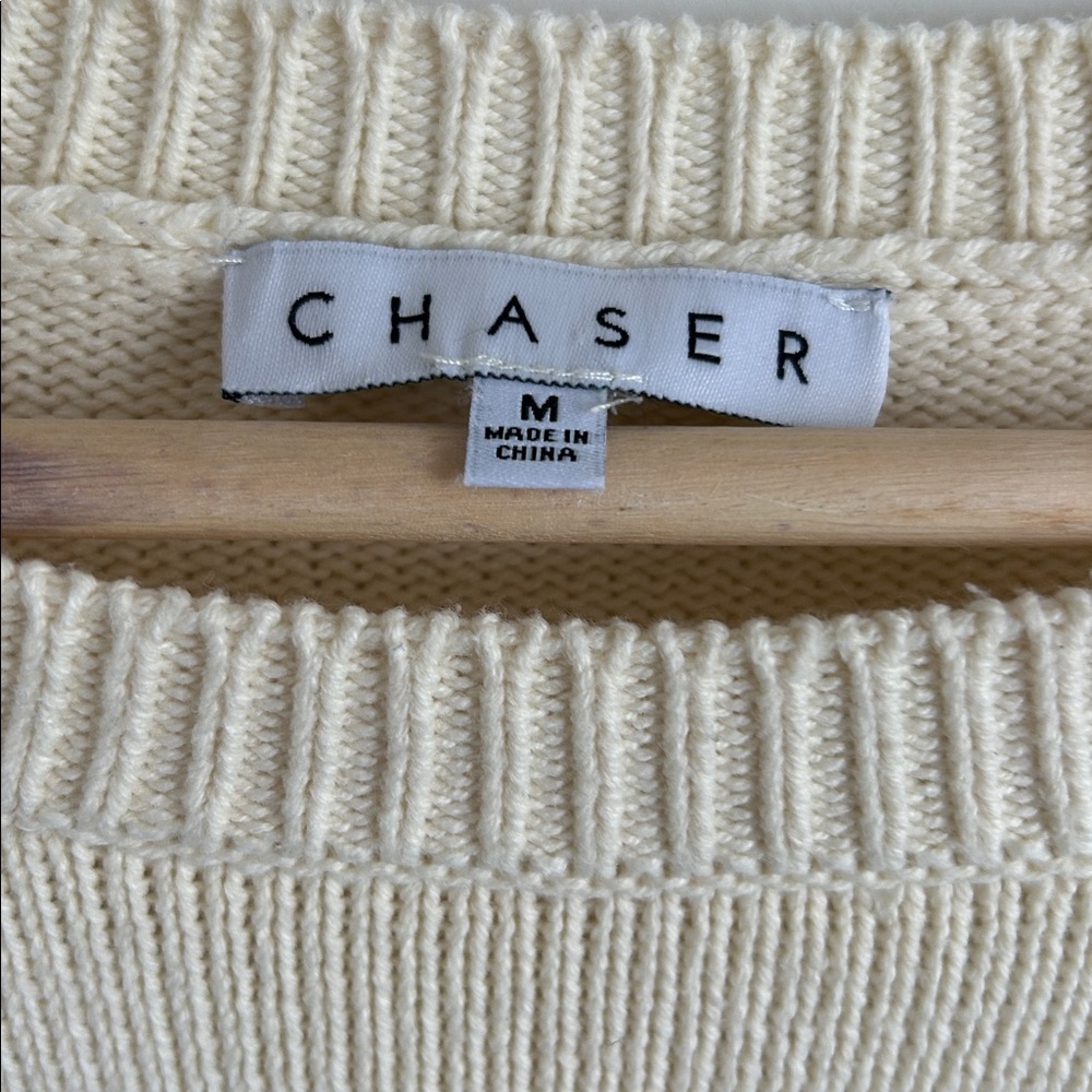 Chaser L'Amour Cream Sweater with Colorful Lettering - Picture 2 of 4